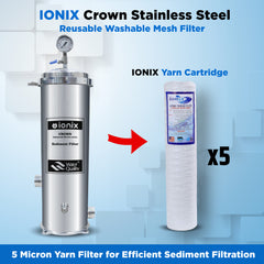 Ionix Crown tank filter system, SS-304 High pressure High capacity filter systems, Water filter for housing societies, Hospitals, schools, High volume Usage,upto 50000 liters per day