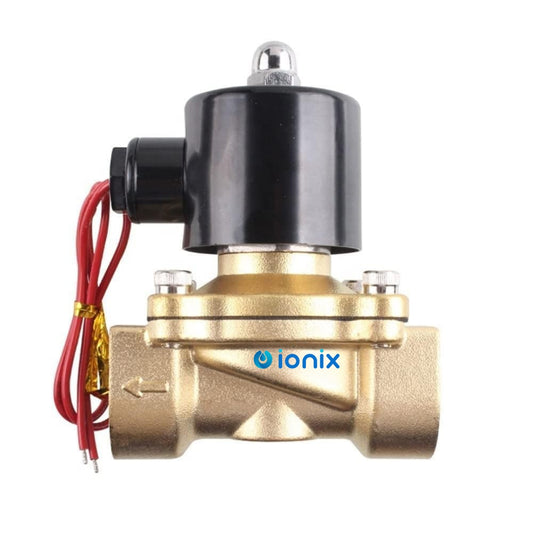 IONIX Brass solenoid valve 1 inch for industrial water purifier, irrigation, overhead tank, Normally closed type sv 220V AC