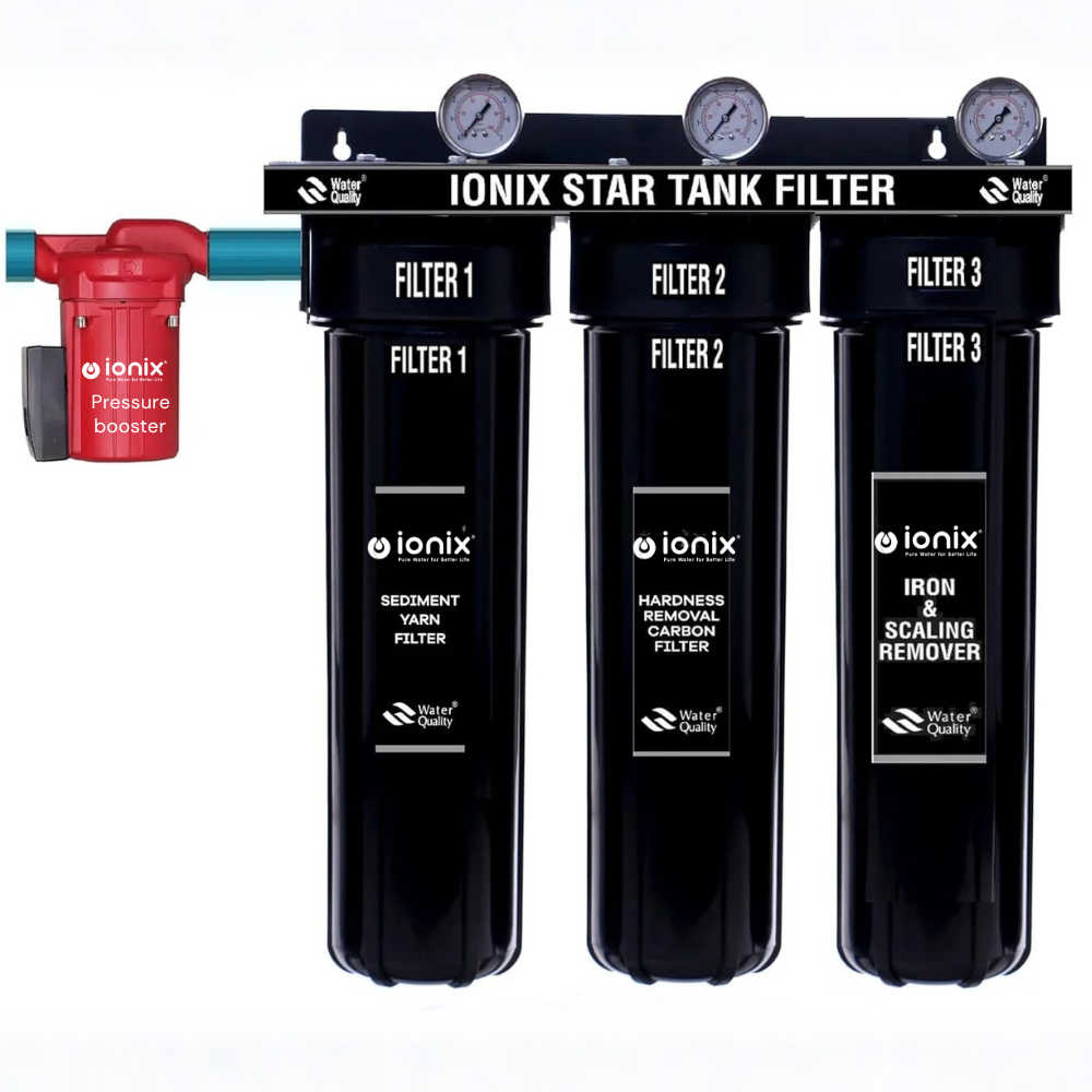 IONIX Star Tank Filteration System, Saltless Water Softener, German Quality With Pressure Motor