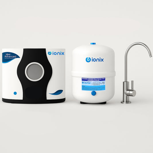 Ionix Under Sink RO + UF Water Purifier for Home - Alkaline + Copper Retention Technology