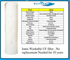 Ionix Clear Washable UF Cartridge Water filter for Overhead tank |