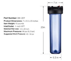 Ionix Clear Washable UF Cartridge Water filter for Overhead tank |