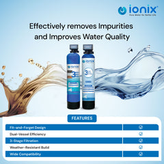 Ionix Water Softener Dual Vessel Automatic (SO-WSA-02) – Advanced Softening with ClearPro Automatic
