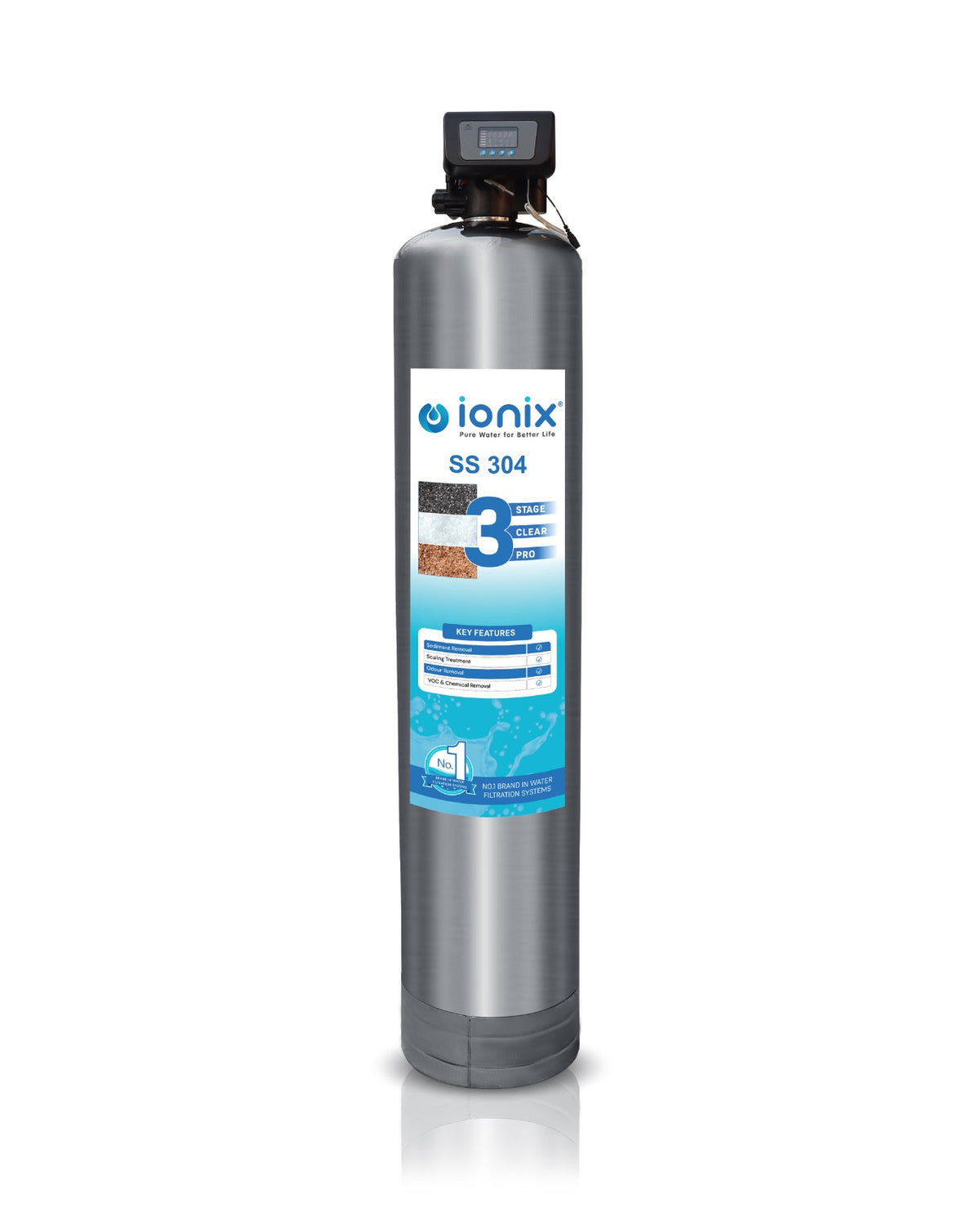 Ionix 0 Maintenance cost for 5 years ,Fit and Forget model, 3 Stage Clear Pro Automatic, Years ahead in Innovation , Perfect Tank filter for your Home (SS-304)