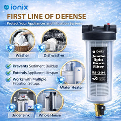 IONIX Jumbo Spin Down Sediment Pre Filter - SS 304 Grade
