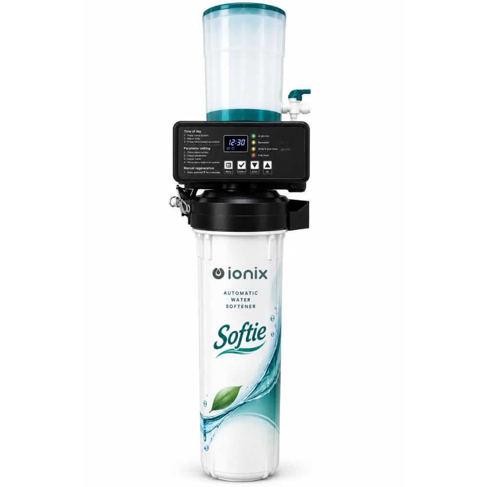 IONIX Softie Fully Automatic Bathroom Water Softener – 6L Food Grade Resin