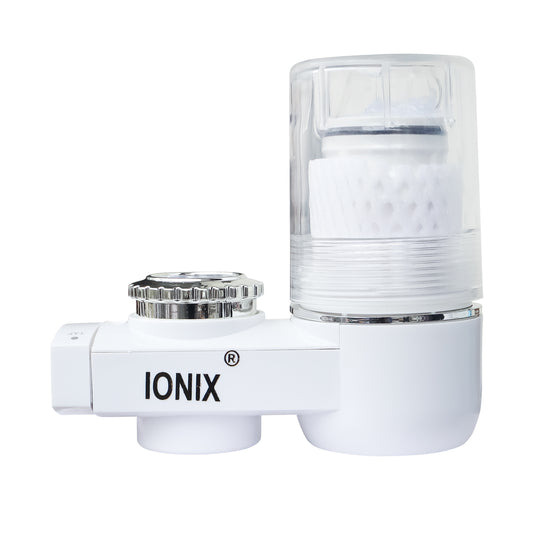 IONIX Faucet Water Filter Active Carbon Filtration Core Water Filter Faucet Mount Water Filtration System for Tap Water, Hard Water Softener, Universal Water Tap Filter